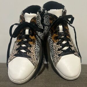 Ninety Union Leopard Print High-Top Sneakers